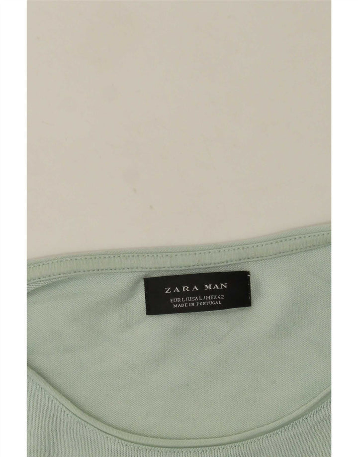 Zara Mens T-Shirt Top Large Green