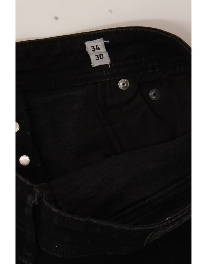 JACK & JONES Mens GLENN Slim Jeans W34 L27 Black Cotton Vintage Jack & Jones and Second-Hand Jack & Jones from Messina Hembry 