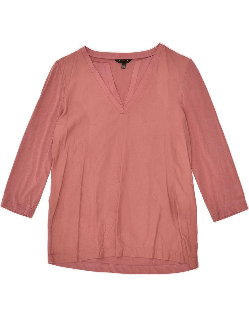 MASSIMO DUTTI Womens Top 3/4 Sleeve UK 10 Small Pink | Vintage Massimo Dutti | Thrift | Second-Hand Massimo Dutti | Used Clothing | Messina Hembry 