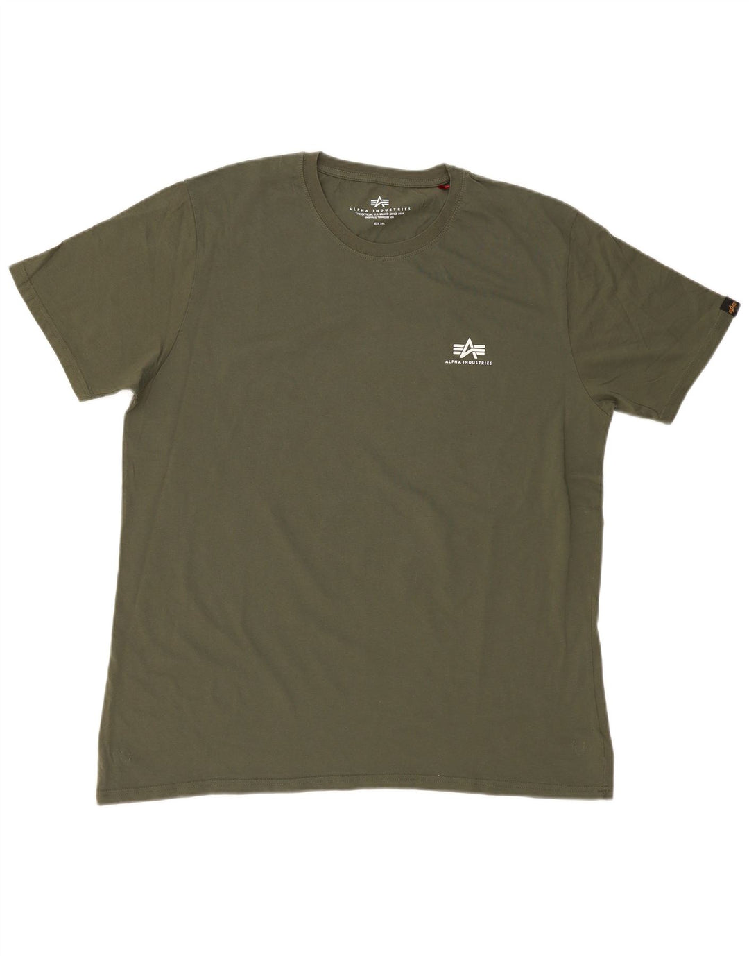 ALPHA INDUSTRIES Mens T-Shirt Top 3XL Khaki Cotton