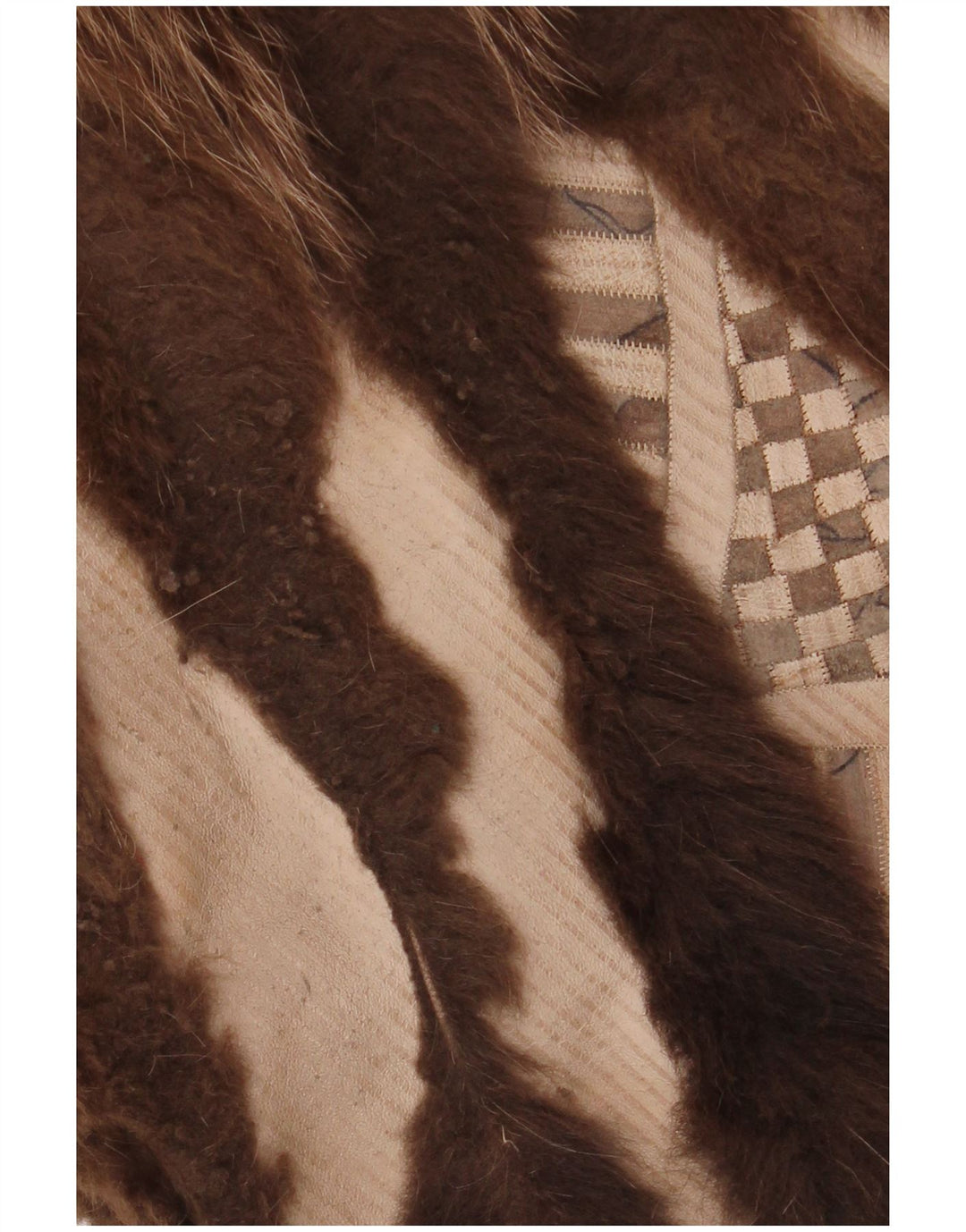 VINTAGE Womens Faux Fur Reversible Overcoat UK 18 XL Brown Floral