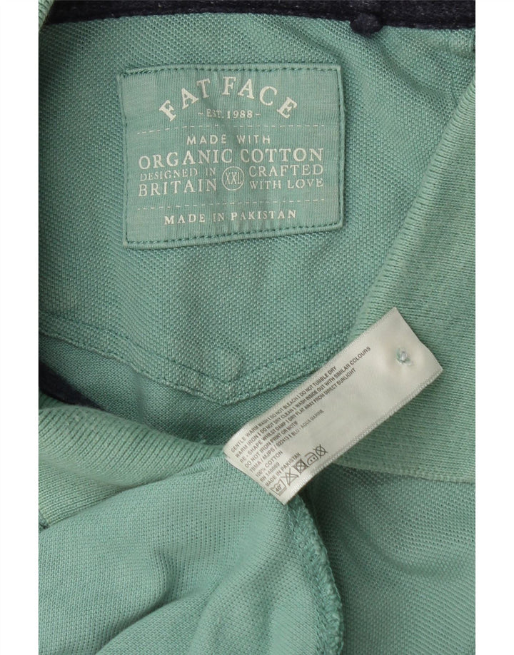 FAT FACE Mens Polo Shirt 2XL Turquoise Cotton
