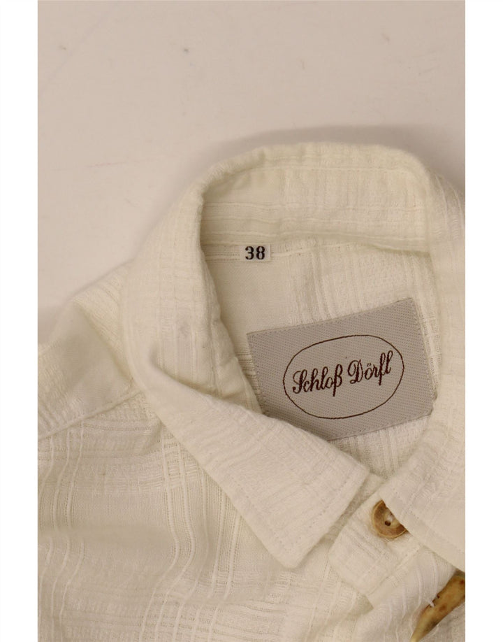 Vintage Mens Shirt Size 38 Medium White Check