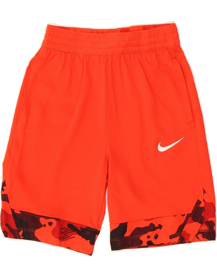 NIKE Boys Dri Fit Sport Shorts 10-11 Years Medium Red Camouflage Polyester Vintage Nike and Second-Hand Nike from Messina Hembry 