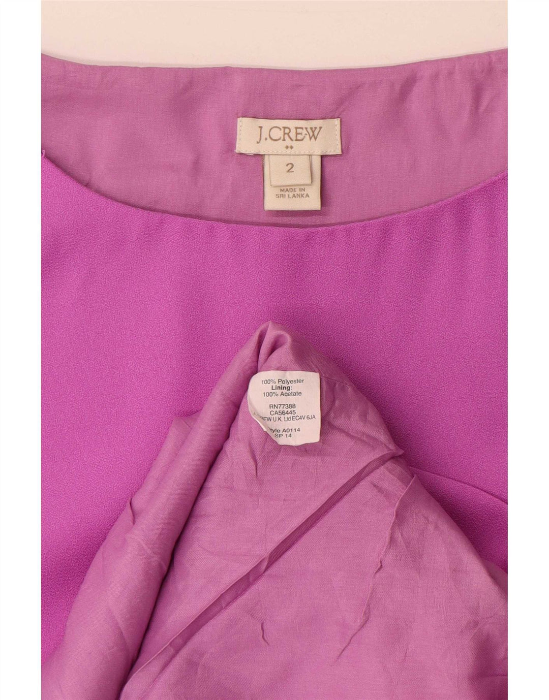 J. Crew Womens Sleeveless Sheath Dress US 2 XS Purple Polyester