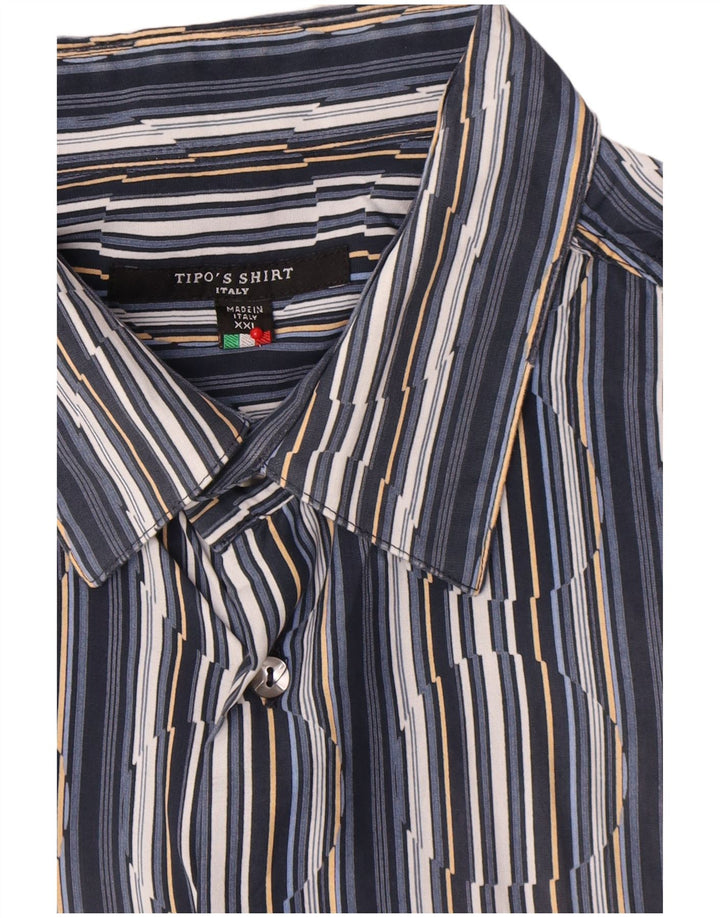 Tipo' S Mens Short Sleeve Shirt 2XL Navy Blue Pinstripe