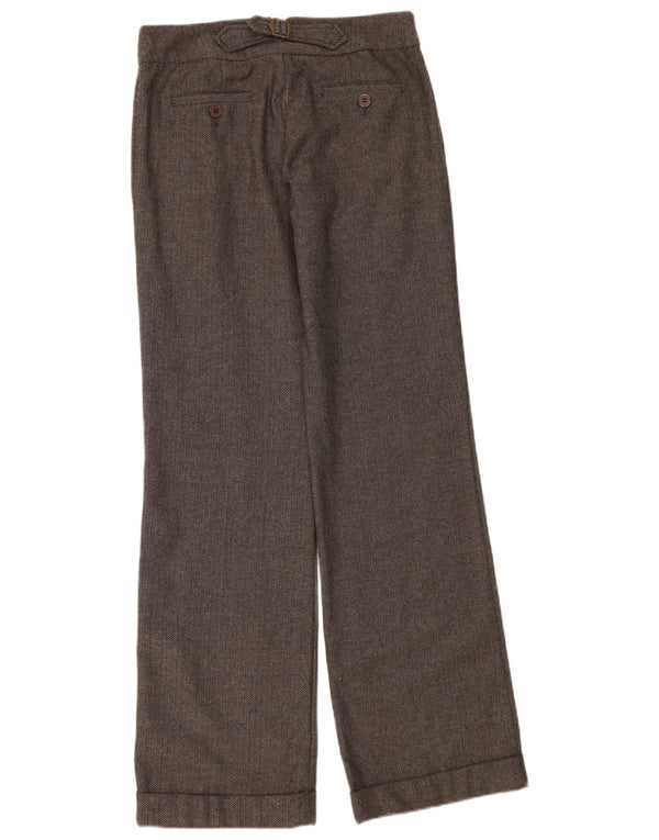 Topshop Womens Tall Chino Trousers UK 10 Small W30 L35 Brown Herringbone