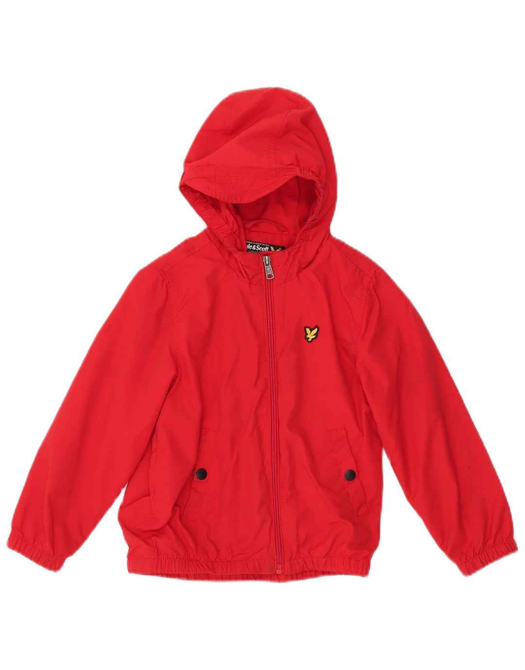 Lyle & Scott Boys Hooded Windbreaker Jacket 5-6 Years Red Cotton