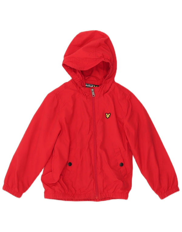 Lyle & Scott Boys Hooded Windbreaker Jacket 5-6 Years Red Cotton