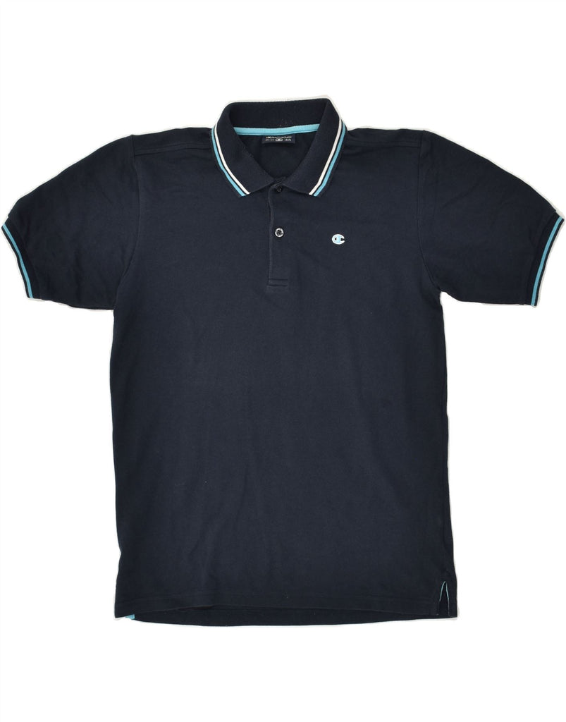 CHAMPION Boys Polo Shirt 9-10 Years Medium  Navy Blue Cotton | Vintage Champion | Thrift | Second-Hand Champion | Used Clothing | Messina Hembry 