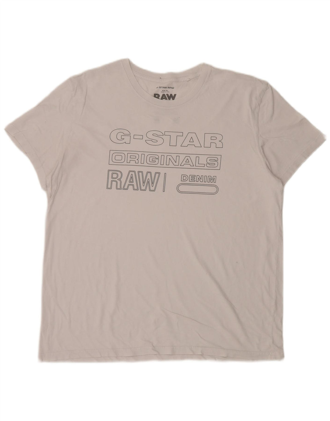 G-Star Mens Graphic T-Shirt Top XL White