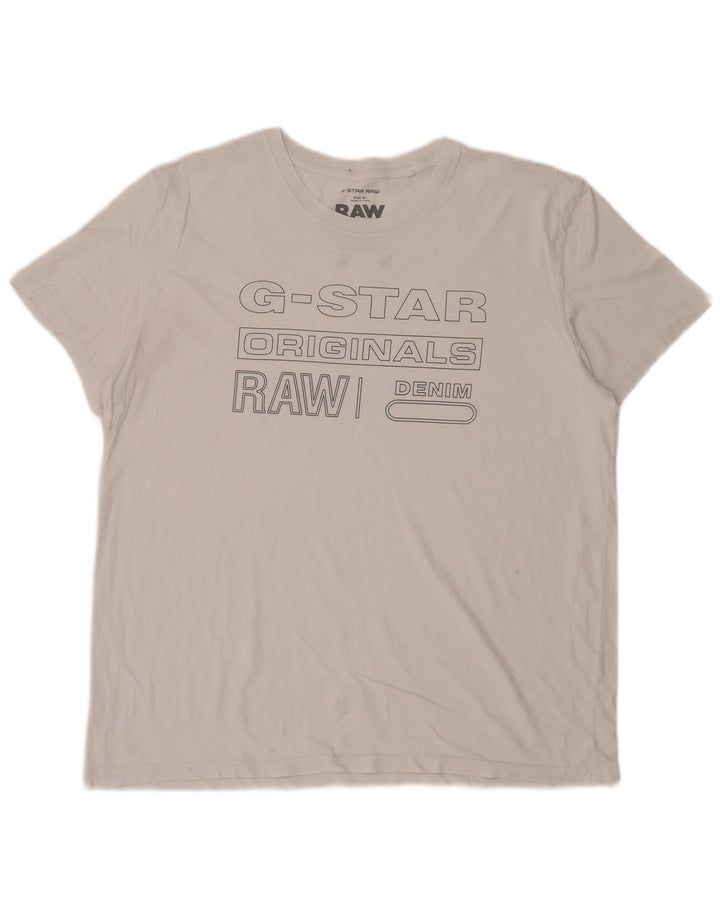 G-Star Mens Graphic T-Shirt Top XL White