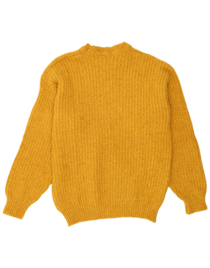 Replay Mens Crew Neck Jumper Sweater Large Yellow Lambswool