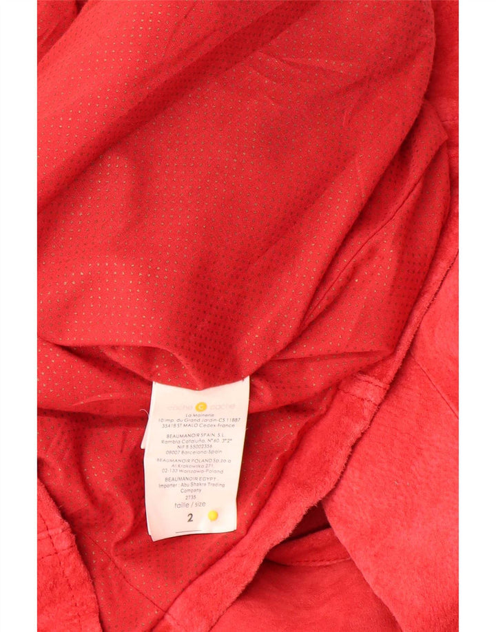 Cache Womens Suede Jacket US 2 XS Red Leather