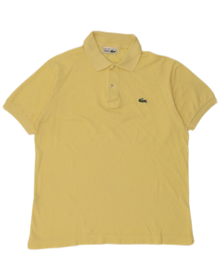 Lacoste Mens Polo Shirt Size 4 Medium Yellow Cotton