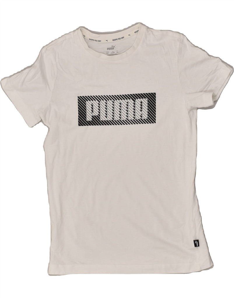 PUMA Boys Graphic T-Shirt Top 11-12 Years White Cotton | Vintage Puma | Thrift | Second-Hand Puma | Used Clothing | Messina Hembry 