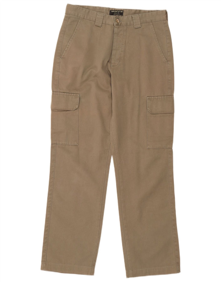 LEE Mens Straight Cargo Trousers W31 L31 Beige Cotton