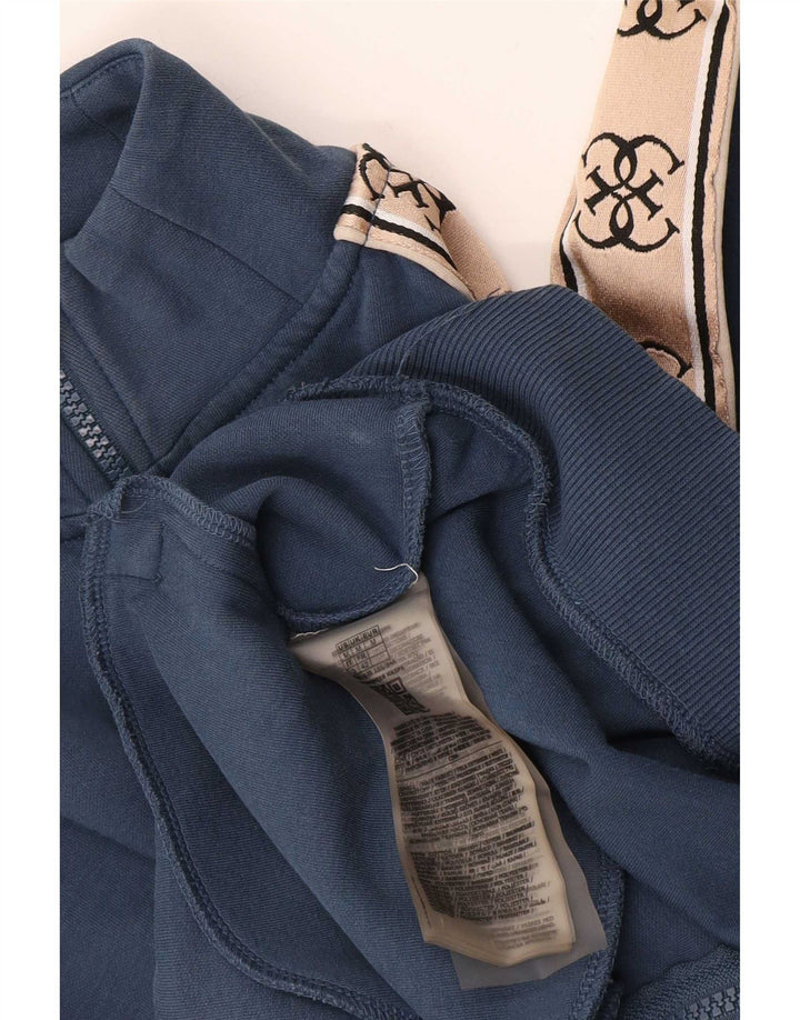 Guess Womens Tracksuit Top Jacket UK 14 Medium Navy Blue Colourblock