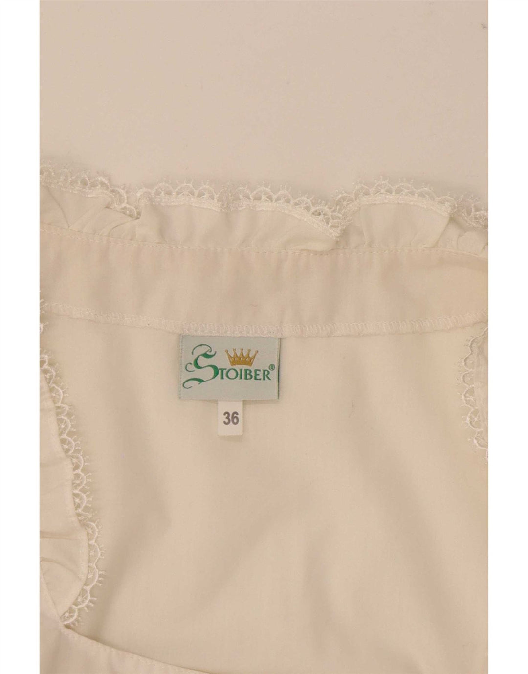 STOIBER Womens Trachten Crop Top EU 36 Small White Polyester