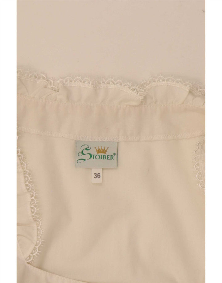 STOIBER Womens Trachten Crop Top EU 36 Small White Polyester