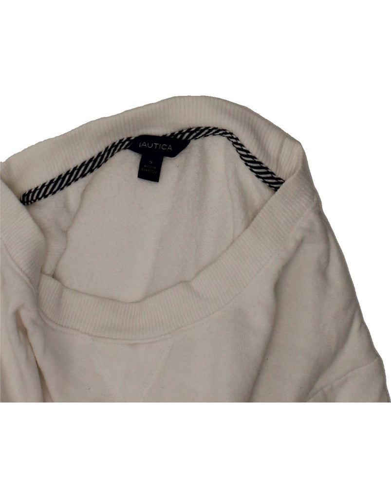 NAUTICA Girls Sweatshirt Jumper 11-12 Years Small White Colourblock Cotton Vintage Nautica and Second-Hand Nautica from Messina Hembry 