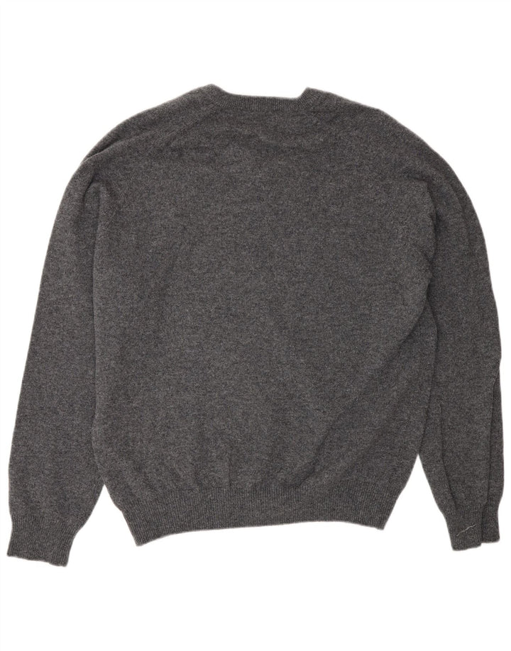 Marks & Spencer Mens Blue Harbour V-Neck Jumper Sweater Medium Grey Flecked