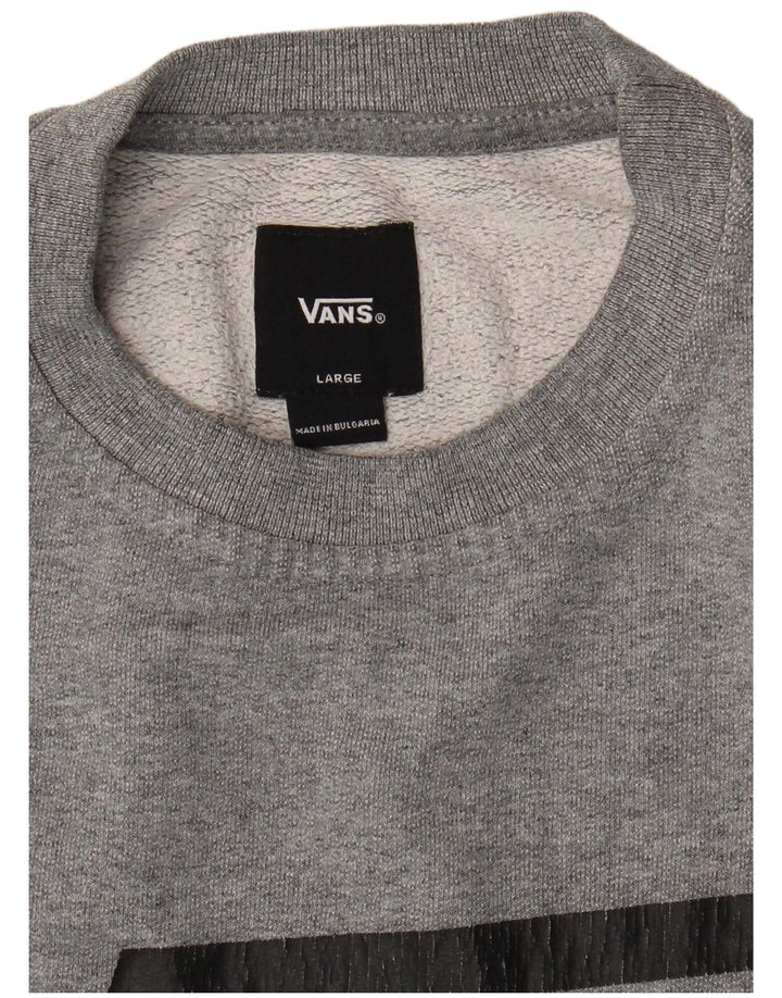 VANS Womens Graphic Sweatshirt Jumper UK 14 Large Grey