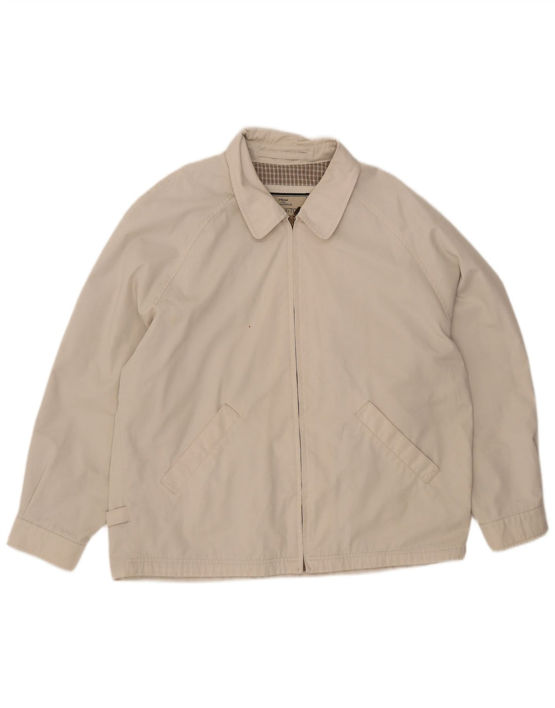 Marks & Spencer Mens Bomber Jacket UK 40 Large Beige Cotton