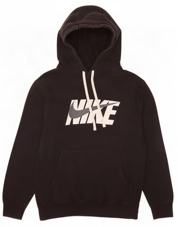 Nike Mens Graphic Hoodie Jumper Small Black Cotton