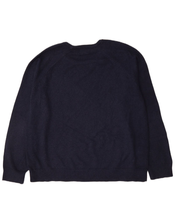 L.L.Bean Mens Crew Neck Jumper Sweater 2XL Navy Blue Cotton