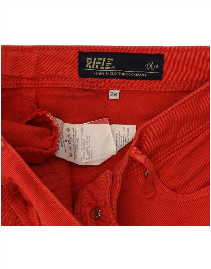 Rifle Womens Denim Shorts W28 Medium Red Cotton