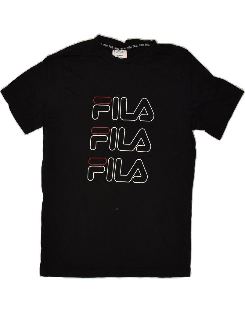 FILA Boys Graphic T-Shirt Top 13-14 Years Black Cotton | Vintage Fila | Thrift | Second-Hand Fila | Used Clothing | Messina Hembry 