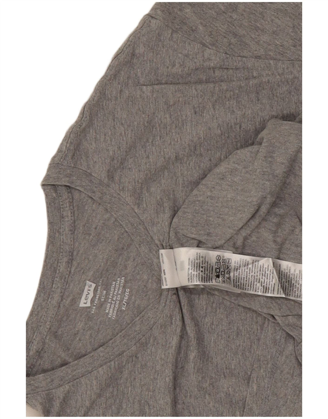 Levi's Mens Slim T-Shirt Top XL Grey Flecked Cotton