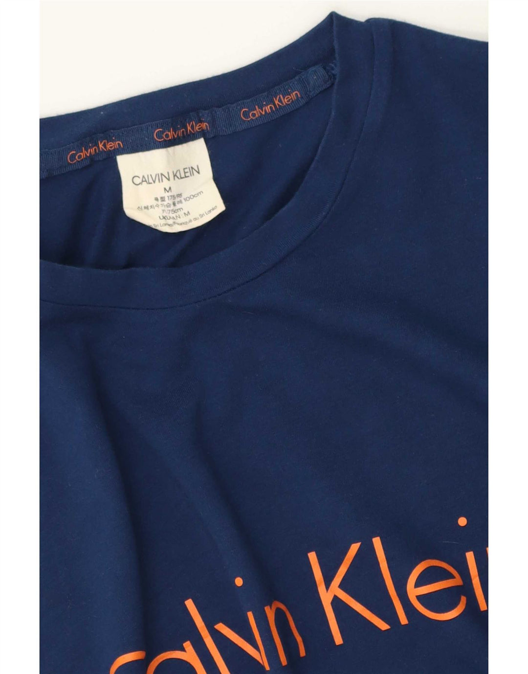 Calvin Klein Mens Graphic T-Shirt Top Medium Blue