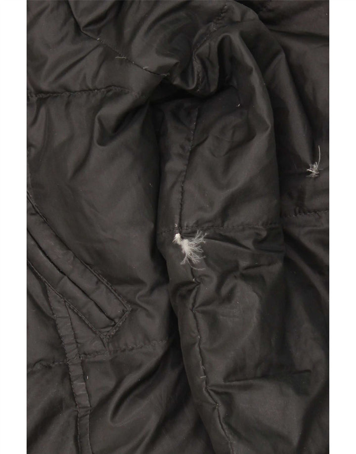 Replay Womens Hooded Padded Coat UK 14 Large Black Polyester