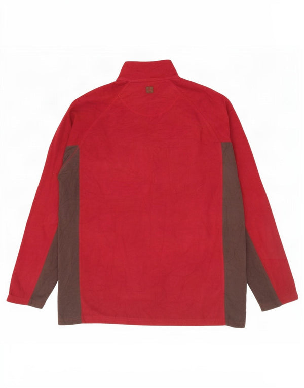 Mountain Warehouse Mens Zip Neck Fleece Jumper XL Burgundy Colourblock