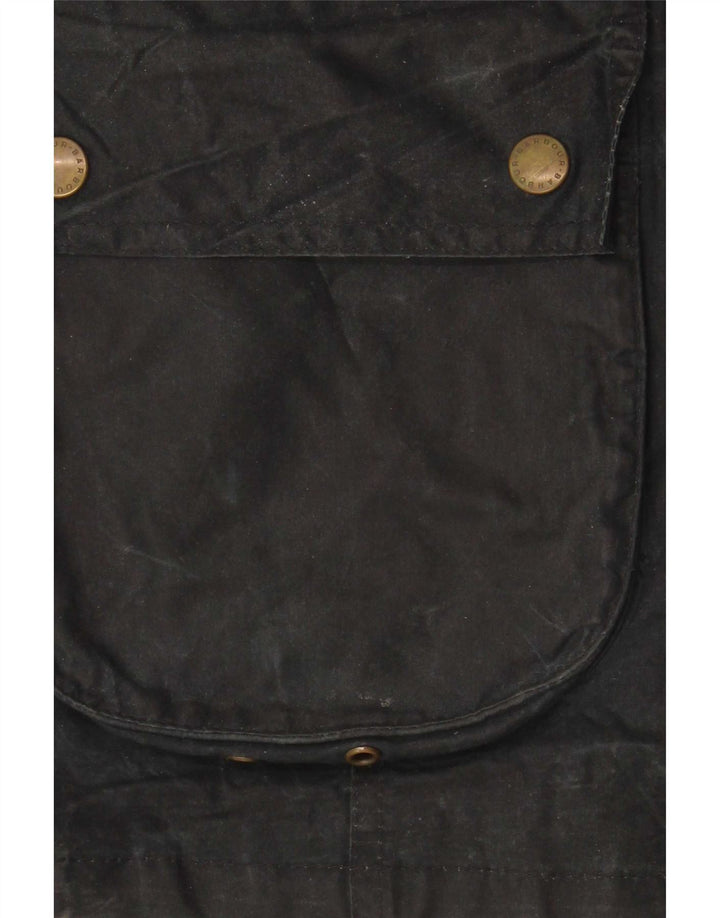Barbour Womens Waxed Cotton Jacket UK 10 Small Black