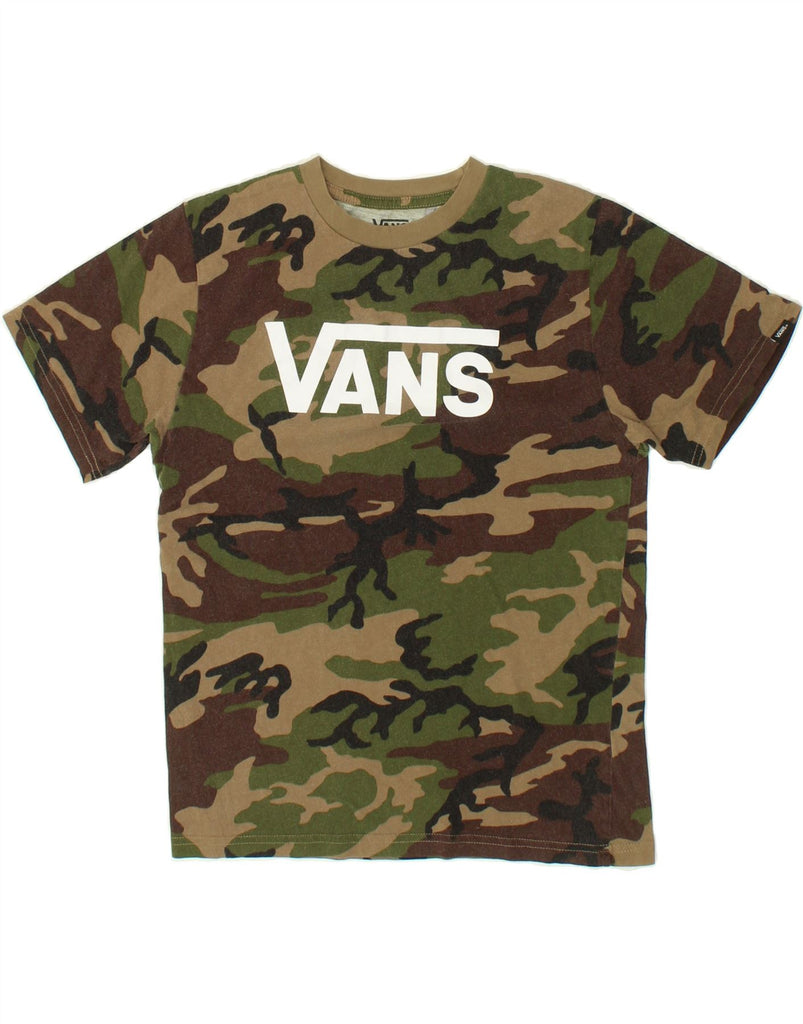 VANS Boys Classic Fit Graphic T-Shirt Top 12-13 Years Large Khaki | Vintage Vans | Thrift | Second-Hand Vans | Used Clothing | Messina Hembry 