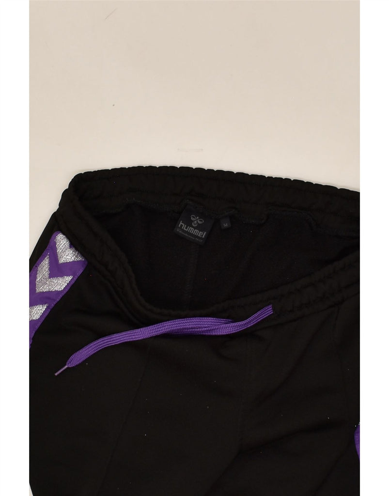 HUMMEL Womens Graphic Tracksuit Trousers UK 12 Medium Black | Vintage Hummel | Thrift | Second-Hand Hummel | Used Clothing | Messina Hembry 
