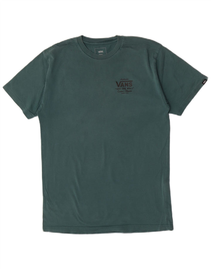 Vans Mens Classic Fit Graphic T-Shirt Top Medium Green Cotton
