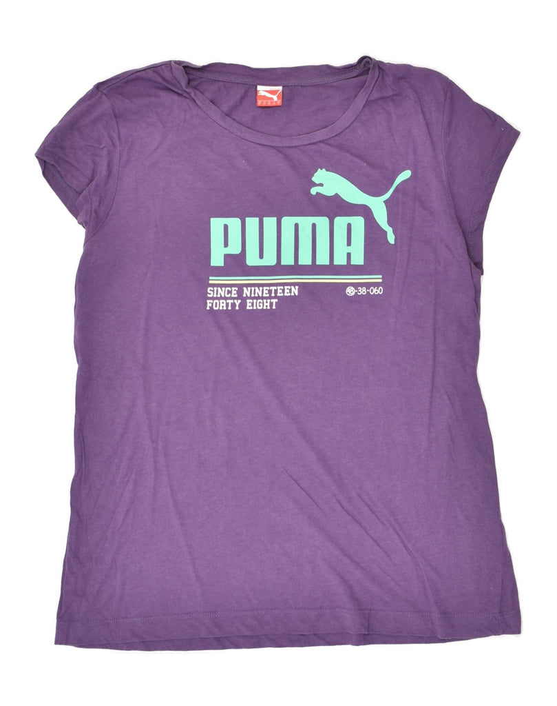 PUMA Womens Graphic T-Shirt Top UK 16 Large Purple | Vintage Puma | Thrift | Second-Hand Puma | Used Clothing | Messina Hembry 