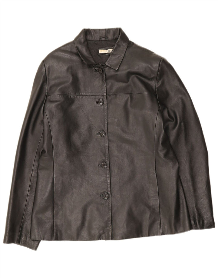 DPL Womens Leather Jacket UK 12 Medium Black