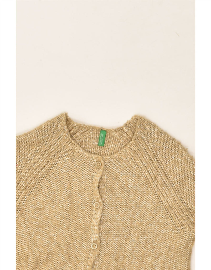 BENETTON Girls Cardigan Sweater 7-8 Years Medium Beige Polyamide | Vintage Benetton | Thrift | Second-Hand Benetton | Used Clothing | Messina Hembry 