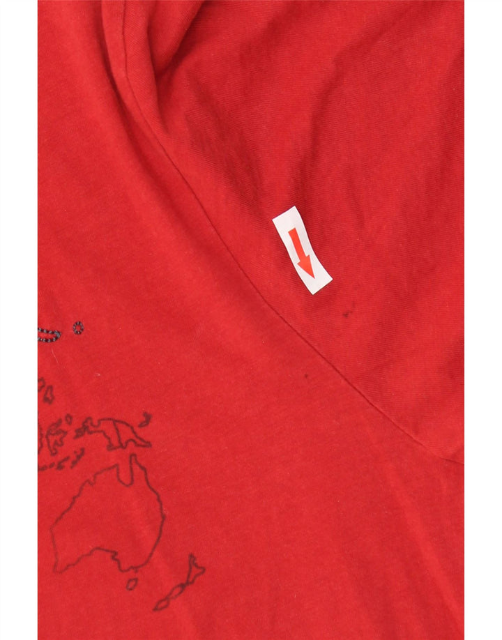 Guess Womens Graphic T-Shirt Top UK 18 XL Red