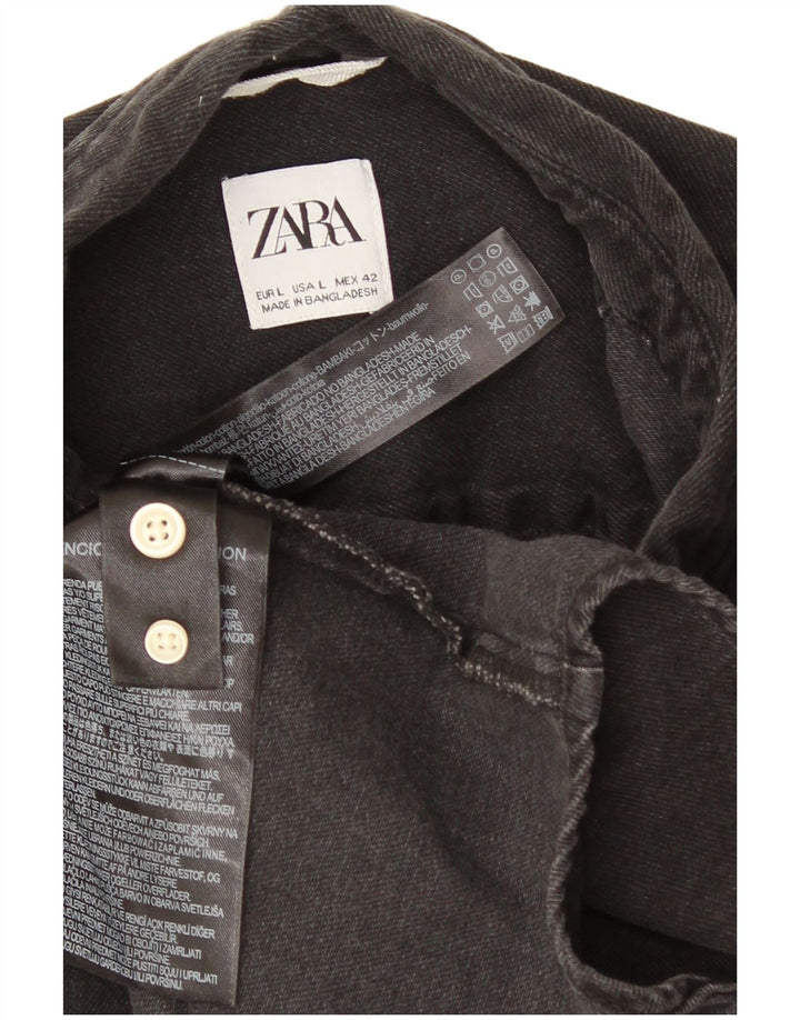 Zara Mens Denim Shirt Large Grey Cotton