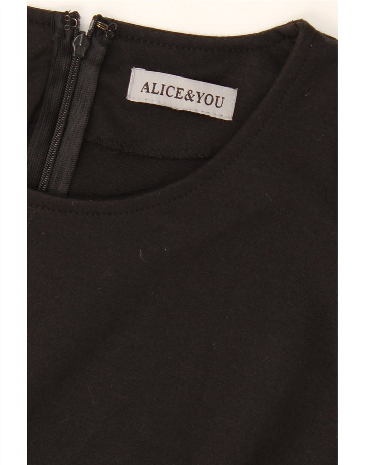 ALICE&YOU Womens Peplum Dress UK 14 Medium Black Polyester Vintage Alice&You and Second-Hand Alice&You from Messina Hembry 