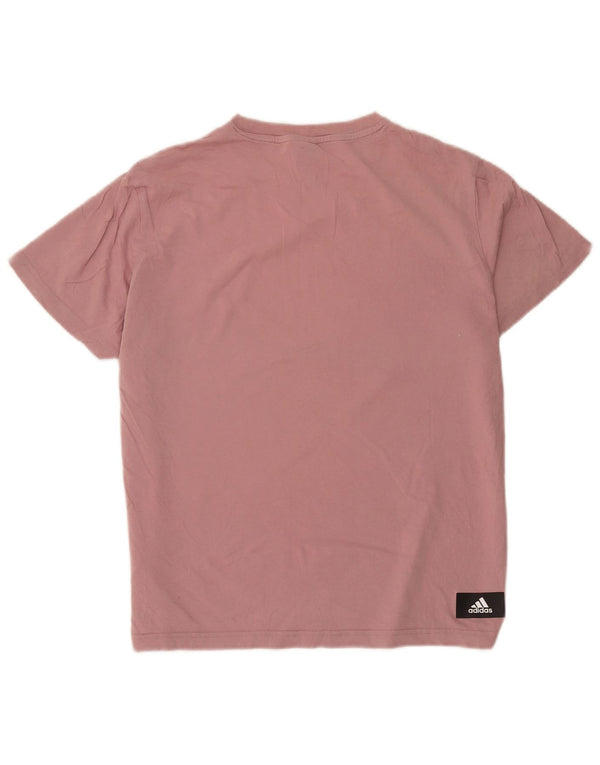 Adidas Womens Graphic T-Shirt Top UK 12/14 Medium Pink Cotton