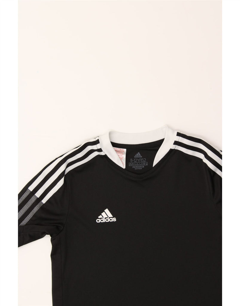 ADIDAS Boys Aeroready T-Shirt Top 11-12 Years Black Polyester Vintage Adidas and Second-Hand Adidas from Messina Hembry 