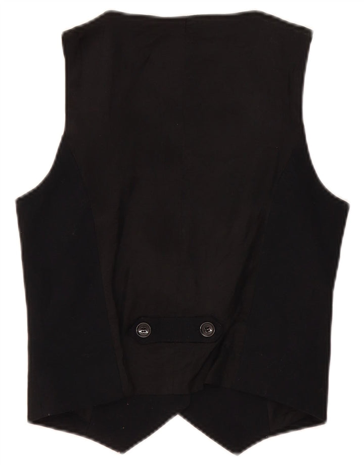Zara Womens Waistcoat UK 6 XS Black Polyester