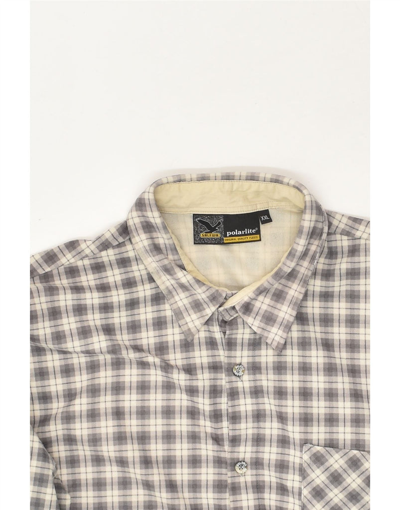 SALEWA Mens Shirt 2XL Grey Check Polyester | Vintage SALEWA | Thrift | Second-Hand SALEWA | Used Clothing | Messina Hembry 